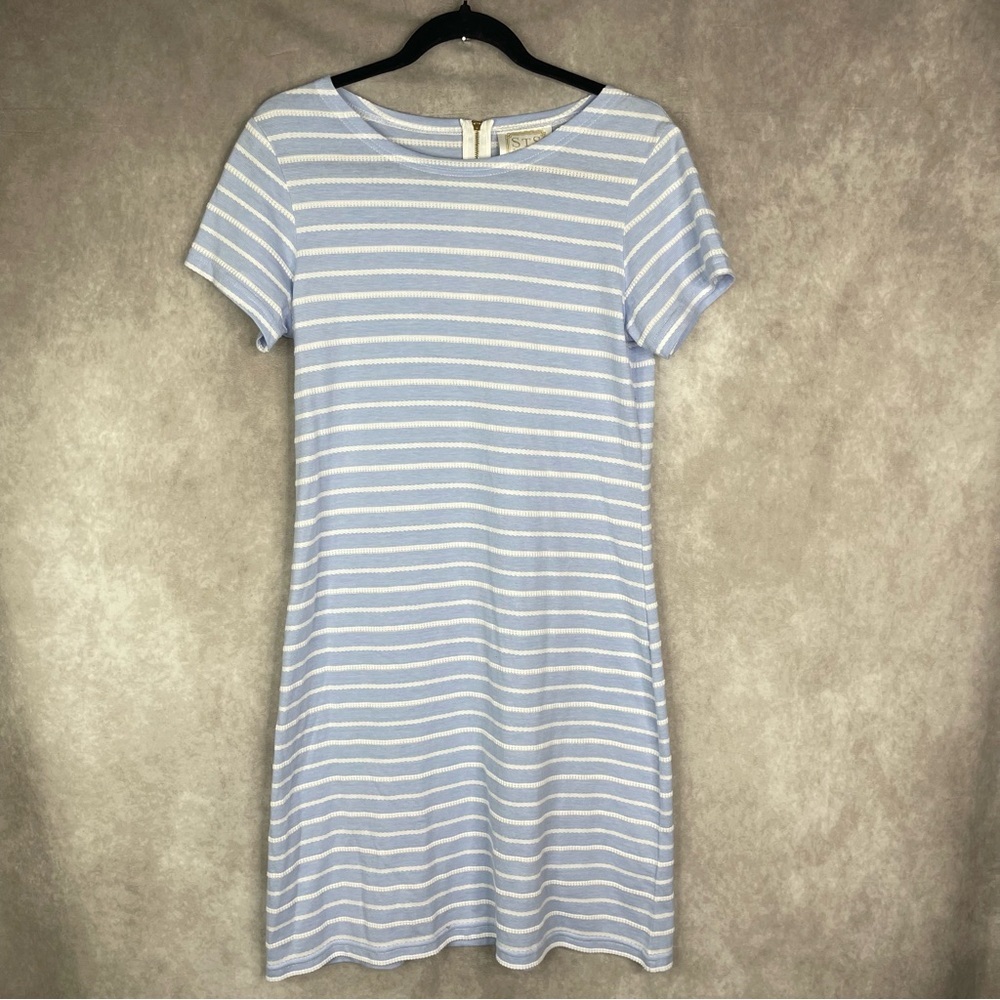 STS Sail To‎ Sable Jetting To Jetties Striped Knit T-Shirt Dress In Blue Size M